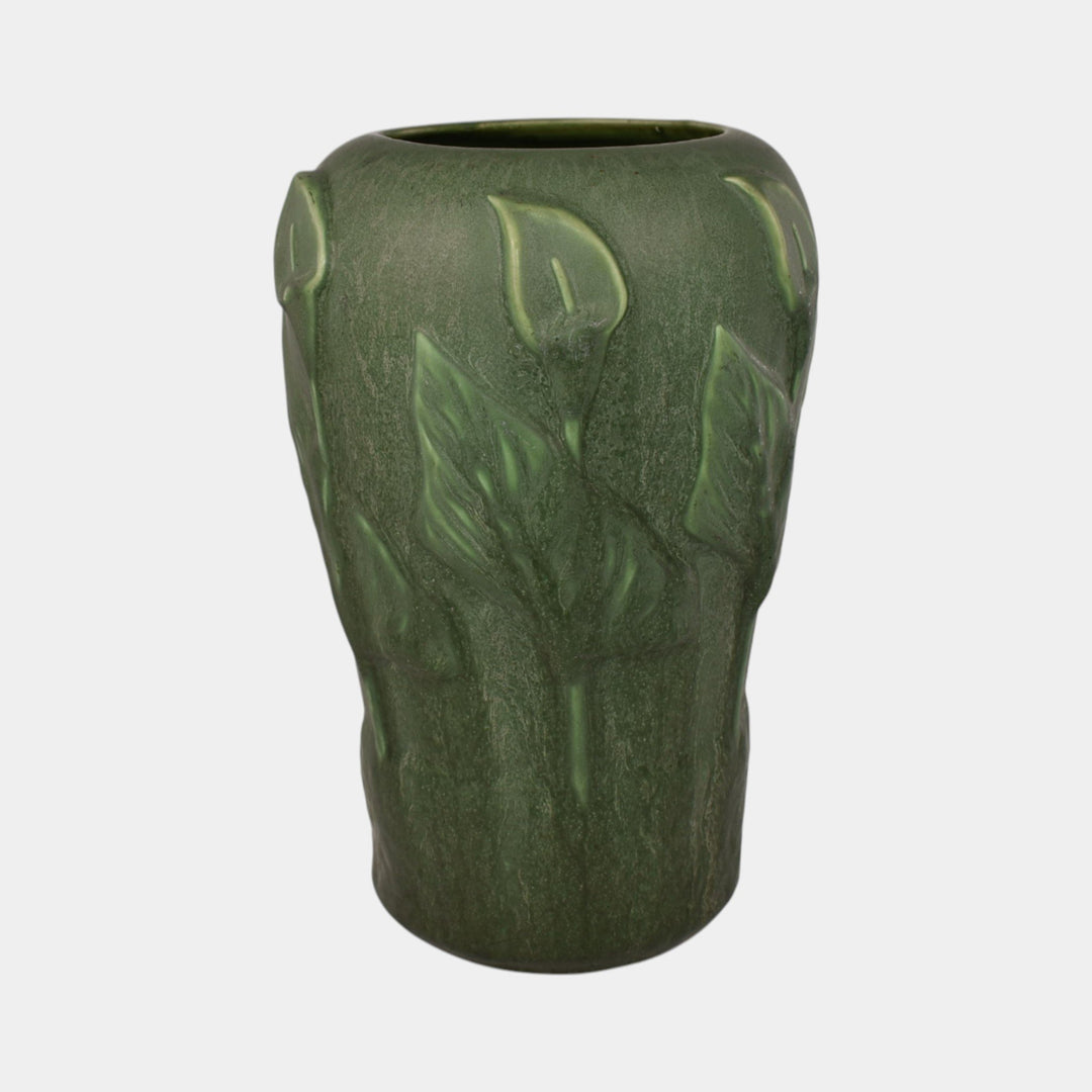 Hampshire Early 1900s Vintage Art Pottery Matte Green Calla Lily Vase
