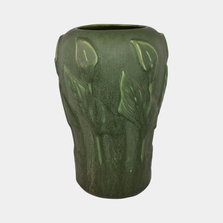 Hampshire Early 1900s Vintage Art Pottery Matte Green Calla Lily Vase