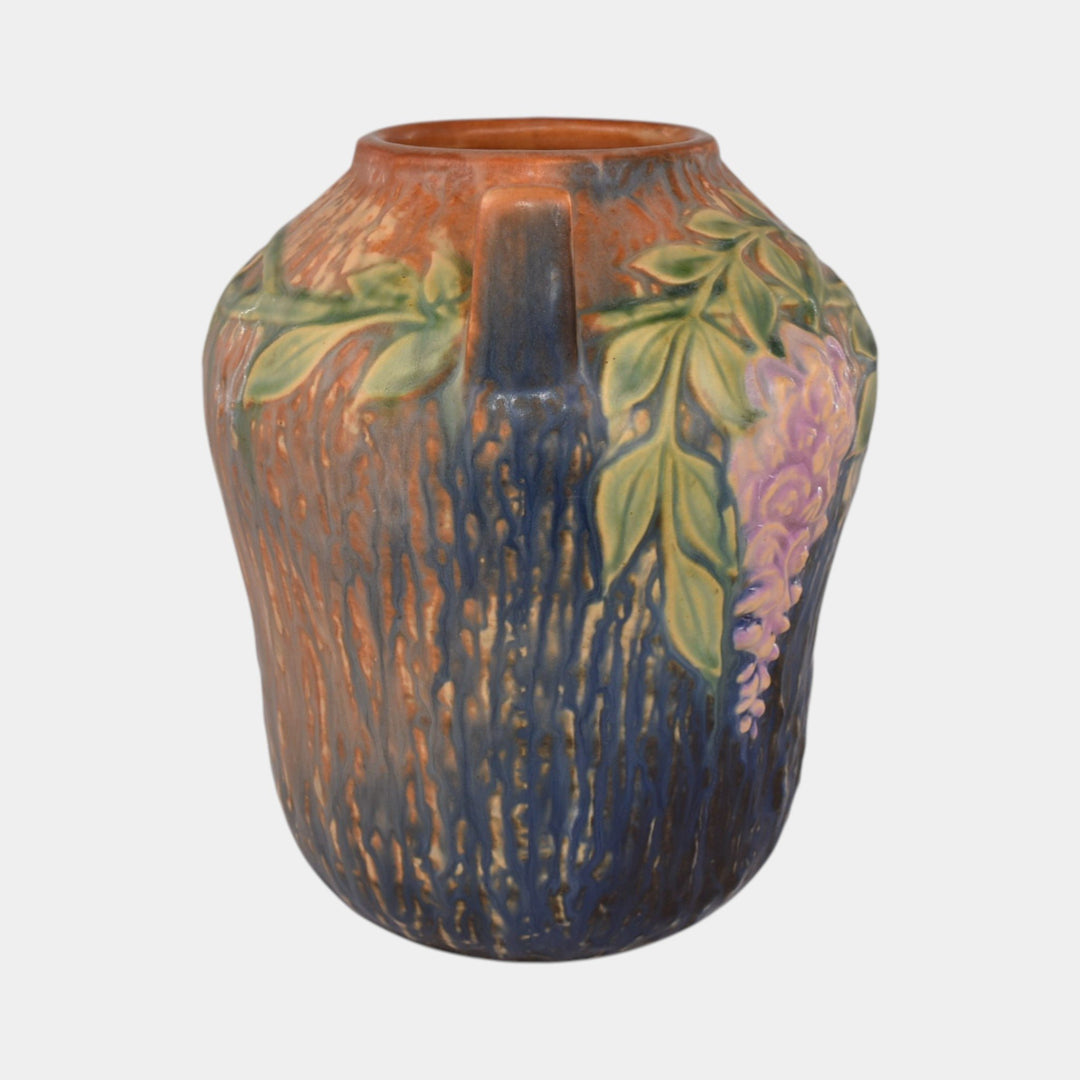 Roseville Wisteria Blue 1933 Vintage Arts And Crafts Pottery Ceramic Vase 634-7