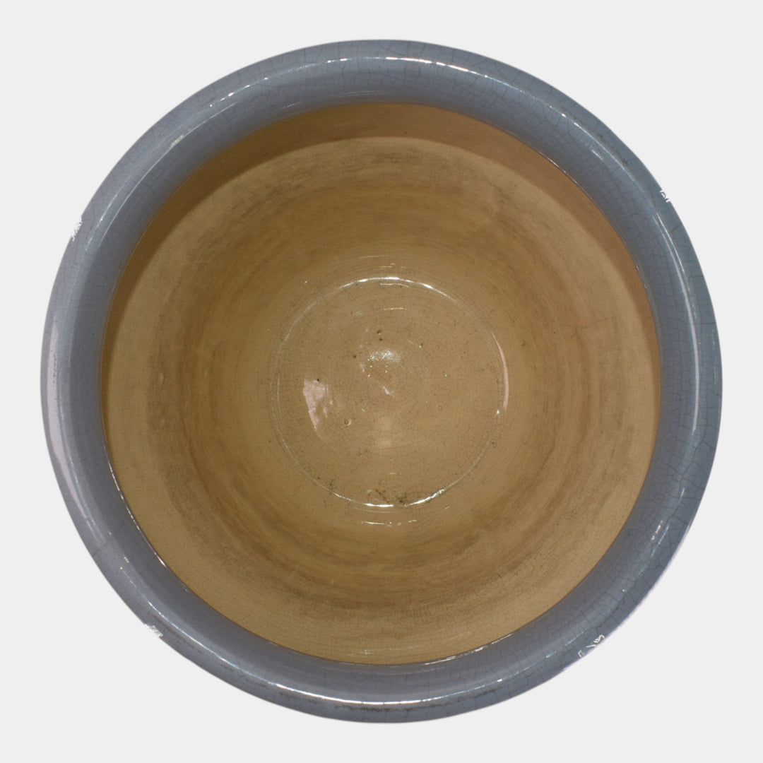 Weller Jap Birdimal Rhead Pottery Large Blue Scenic Jardiniere Planter - Just Art Pottery