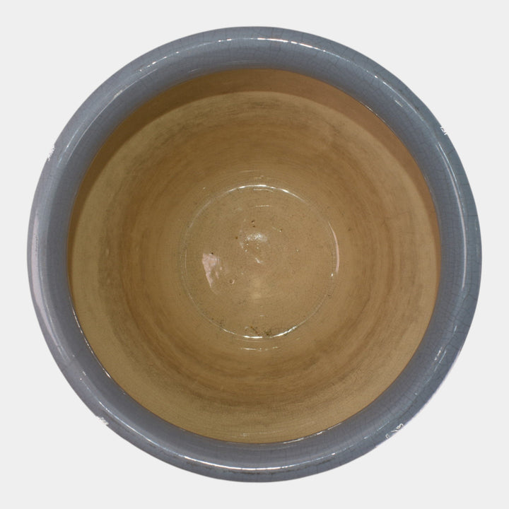 Weller Jap Birdimal Rhead Pottery Large Blue Scenic Jardiniere Planter - Just Art Pottery