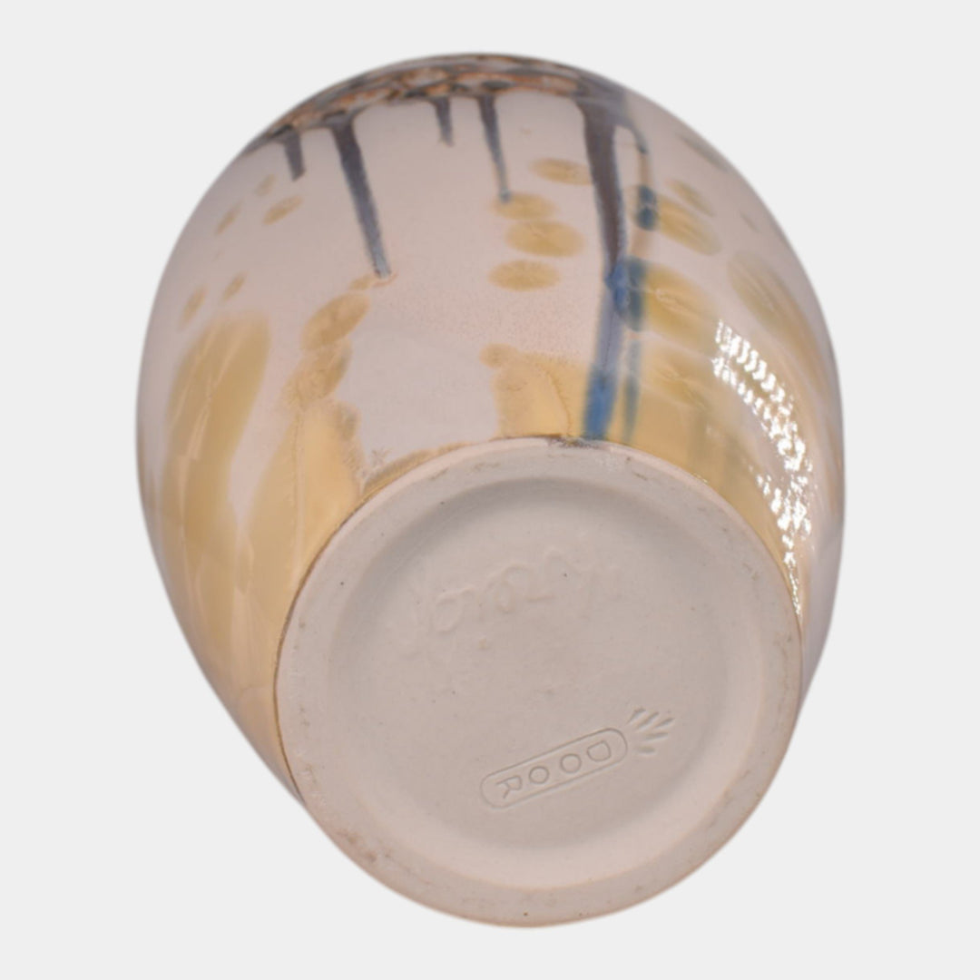 Door Studio Art Pottery Hand Thrown Ceramic Brown Drip Glaze Crab Vase Kreigh