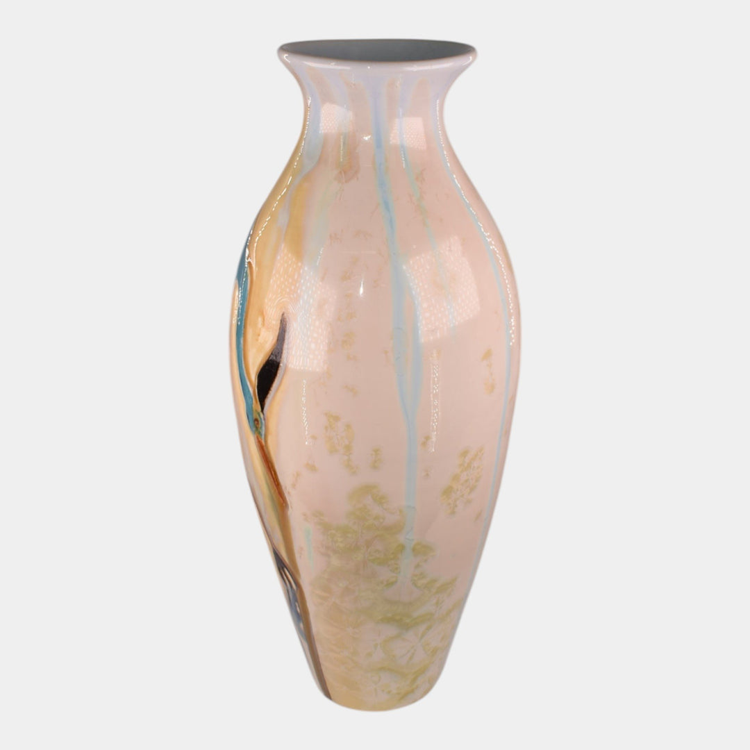 Door Studio Art Pottery Hand Thrown Porcelain Art Nouveau Crane Vase Kreigh - Just Art Pottery