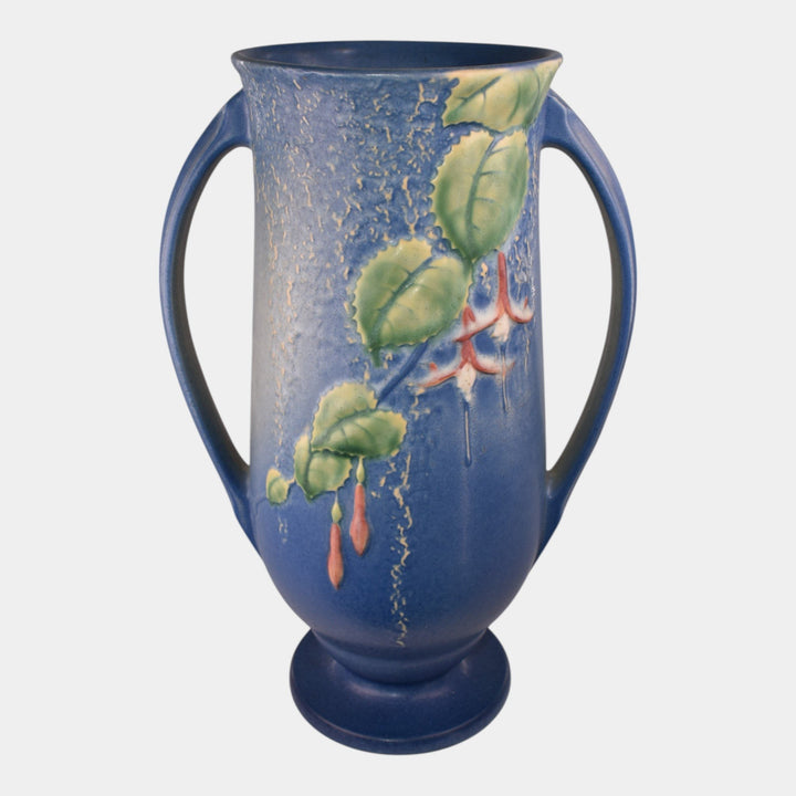 Roseville Fuchsia Blue 1938 Vintage Art Pottery Tall Ceramic Vase 903-12