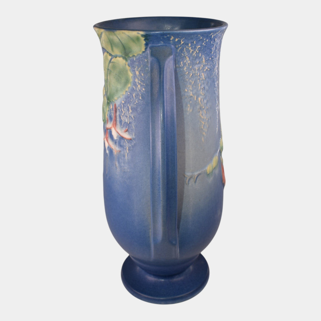 Roseville Fuchsia Blue 1938 Vintage Art Pottery Tall Ceramic Vase 903-12