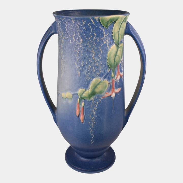 Roseville Fuchsia Blue 1938 Vintage Art Pottery Tall Ceramic Vase 903-12