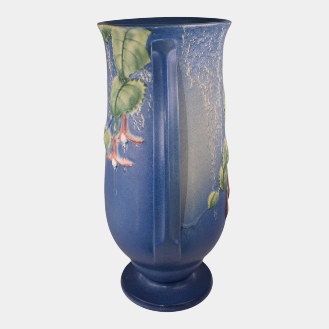 Roseville Fuchsia Blue 1938 Vintage Art Pottery Tall Ceramic Vase 903-12
