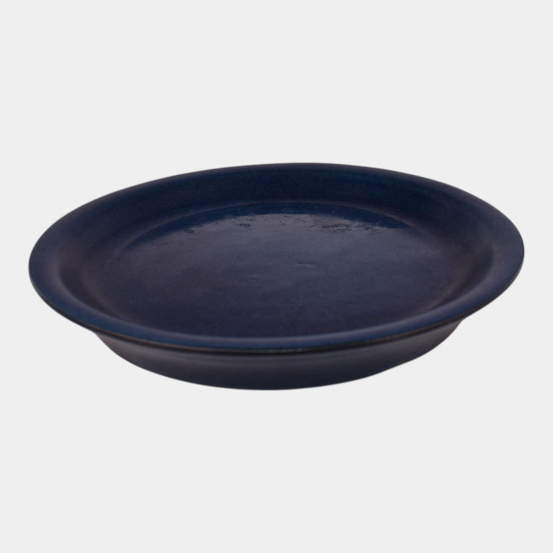 Roseville Fuchsia Blue 1938 Vintage Art Pottery Flower Pot Saucer 646-5 - Just Art Pottery