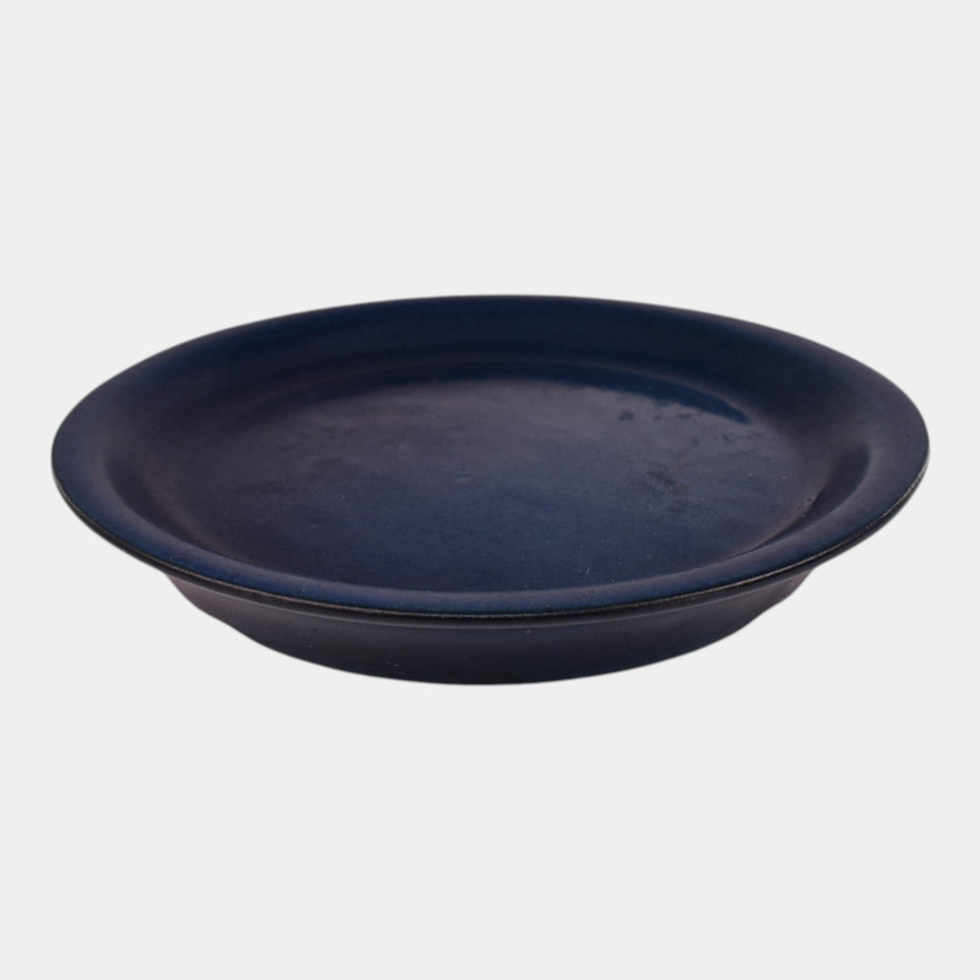 Roseville Fuchsia Blue 1938 Vintage Art Pottery Flower Pot Saucer 646-5 - Just Art Pottery