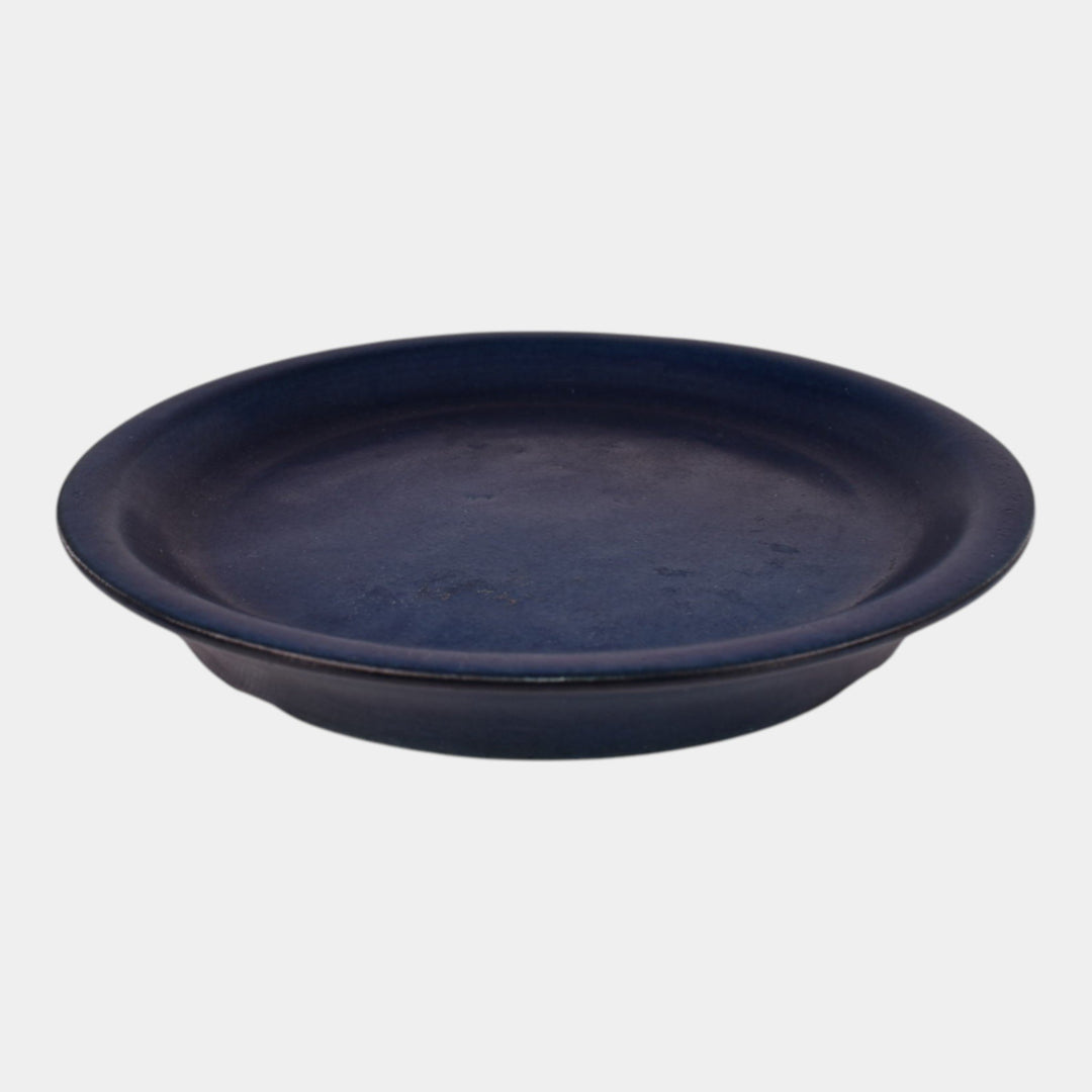 Roseville Fuchsia Blue 1938 Vintage Art Pottery Flower Pot Saucer 646-5 - Just Art Pottery