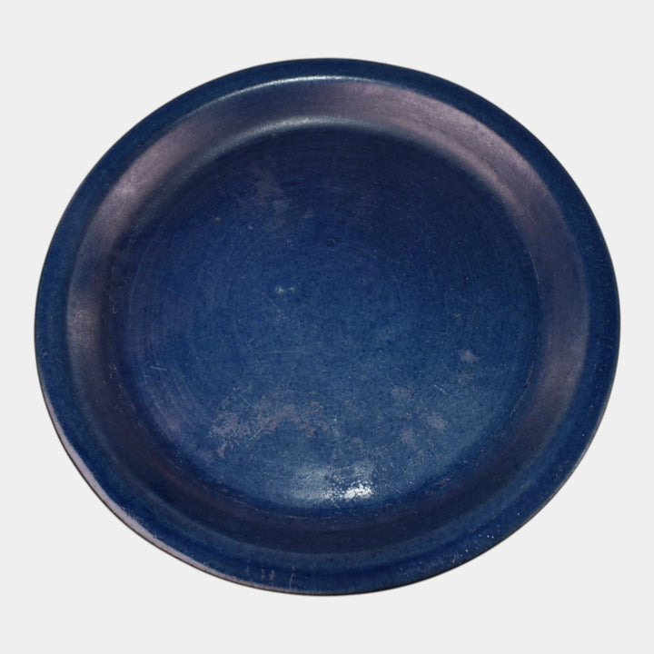 Roseville Fuchsia Blue 1938 Vintage Art Pottery Flower Pot Saucer 646-5 - Just Art Pottery