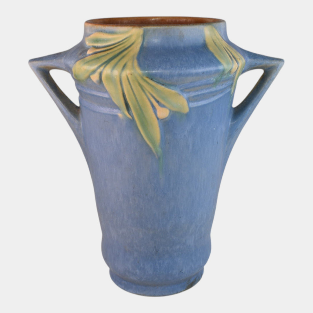 Roseville Velmoss II Blue 1935 Vintage Art Deco Pottery Ceramic Vase 718-8