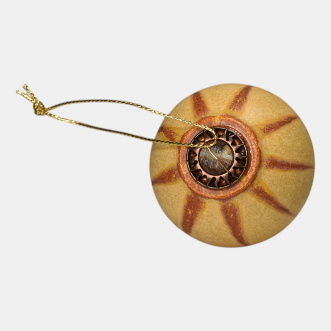 Ephraim Faience Hand Made Pottery Yellow Ceramic Ornament - Just Art Pottery