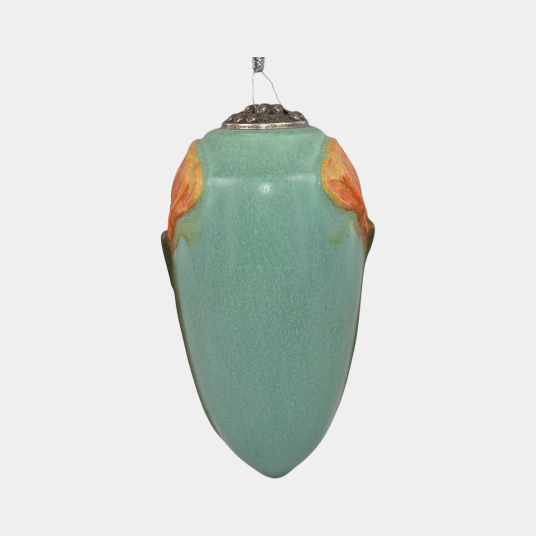 Ephraim Faience 2018 Pottery Blue Pacific Poppies Ceramic Christmas Ornament - Just Art Pottery