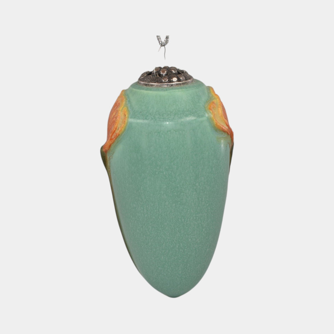 Ephraim Faience 2018 Pottery Blue Pacific Poppies Ceramic Christmas Ornament - Just Art Pottery