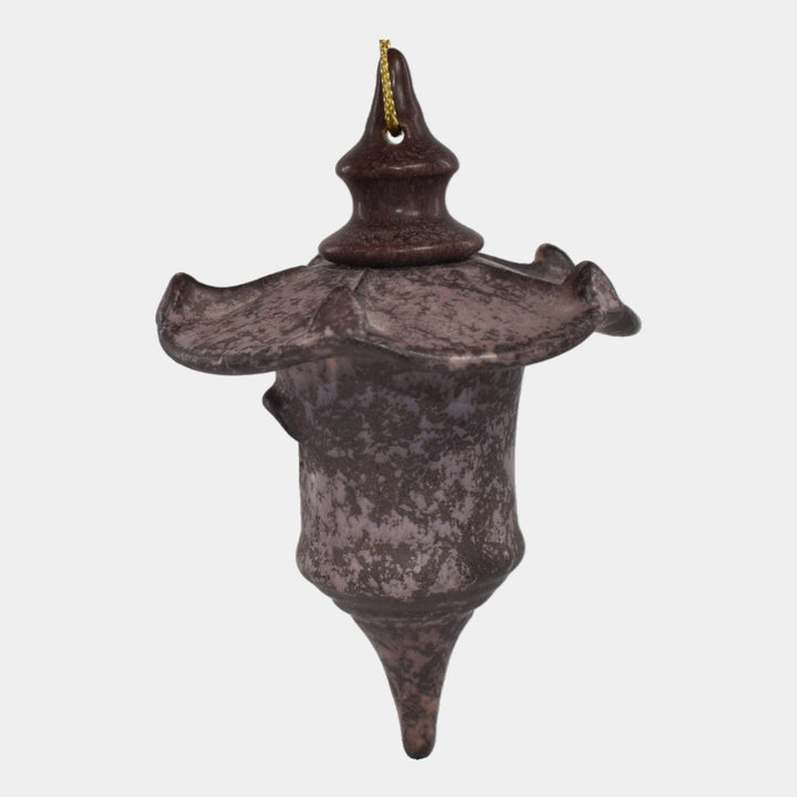 Ephraim Faience 2017 Hand Made Pottery Curdled Amethyst Hidden Garden Ornament