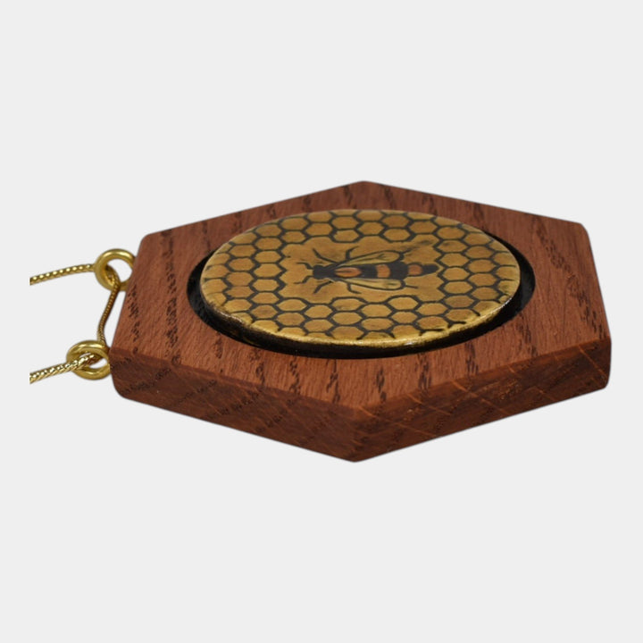 Ephraim Faience 2019 Hand Made Pottery Honeycomb Bee Ceramic Tile Ornament - Just Art Pottery