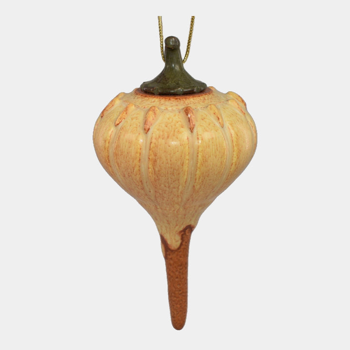 Ephraim Faience Pottery Ceramic Pumpkin Halloween Holiday Ornament