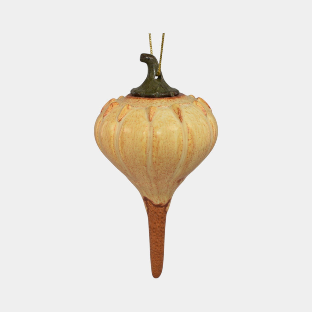 Ephraim Faience Pottery Ceramic Pumpkin Halloween Holiday Ornament