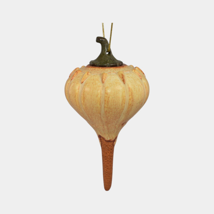 Ephraim Faience Pottery Ceramic Pumpkin Halloween Holiday Ornament