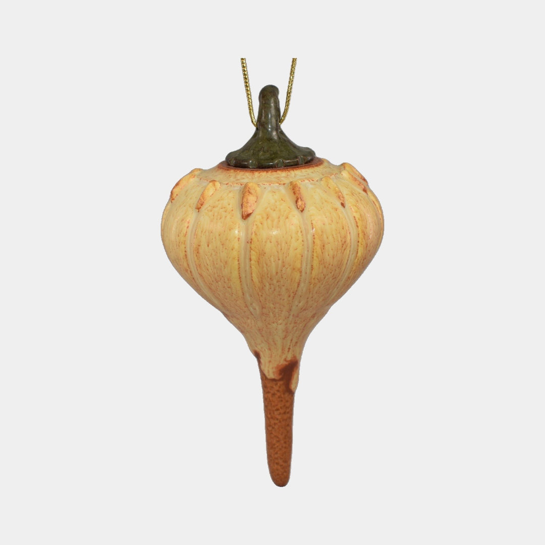 Ephraim Faience Pottery Ceramic Pumpkin Halloween Holiday Ornament