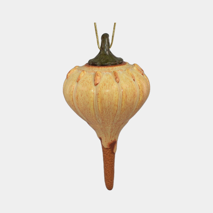 Ephraim Faience Pottery Ceramic Pumpkin Halloween Holiday Ornament