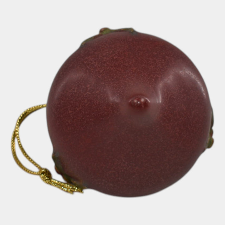Ephraim Faience Hand Made Pottery Red Holly Ceramic Christmas Ornament
