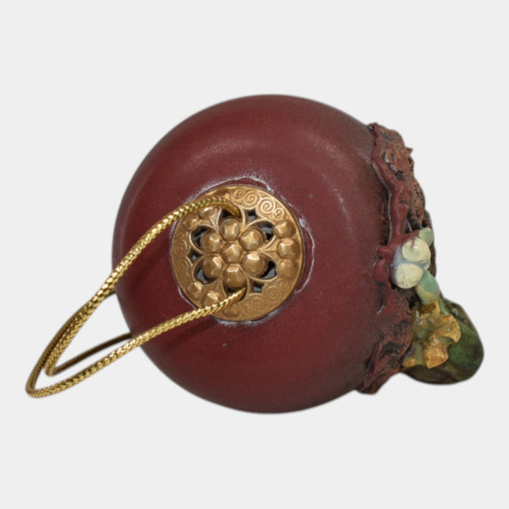 Ephraim Faience Hand Made Pottery Crowned Frog Ceramic Christmas Ornament