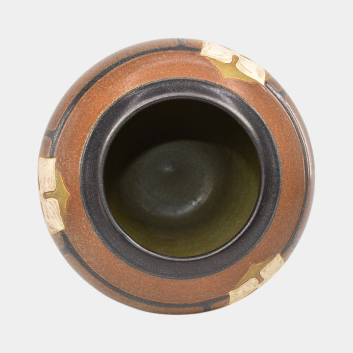 Ephraim Faience 2018 Hand Made Pottery Green Trillium Trio Ceramic Vase - Just Art Pottery