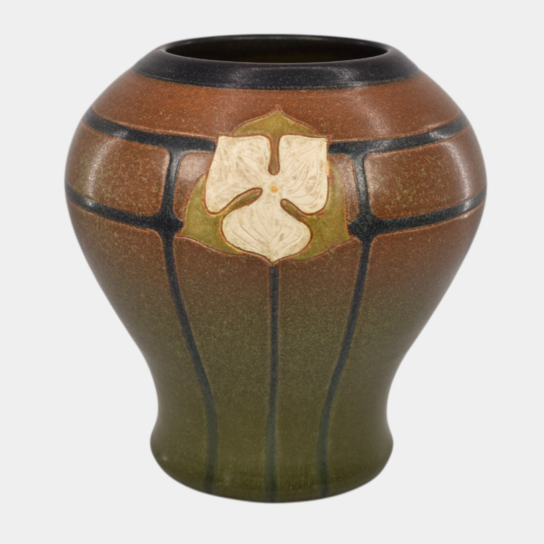 Ephraim Faience 2018 Hand Made Pottery Green Trillium Trio Ceramic Vase - Just Art Pottery