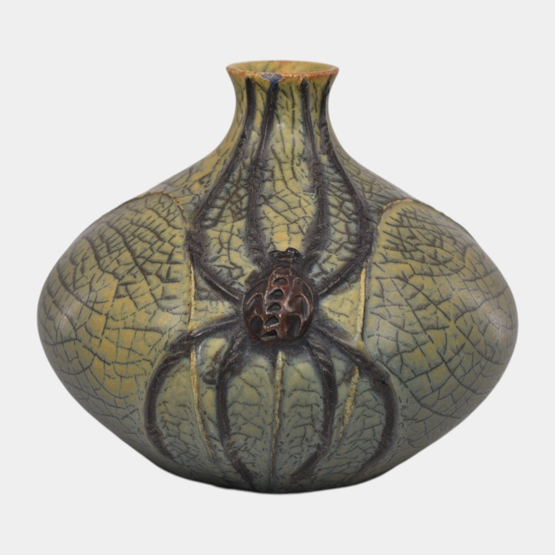 Ephraim Faience 2016 Hand Made Pottery Spiders Tapestry Ceramic Vase - Just Art Pottery