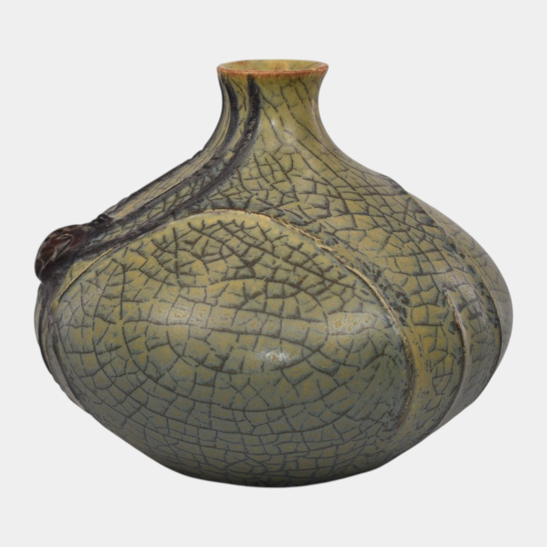 Ephraim Faience 2016 Hand Made Pottery Spiders Tapestry Ceramic Vase - Just Art Pottery