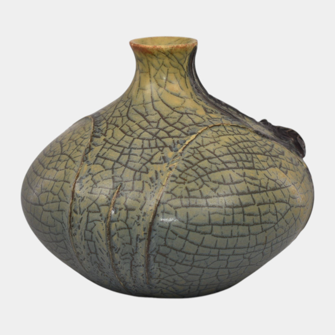 Ephraim Faience 2016 Hand Made Pottery Spiders Tapestry Ceramic Vase - Just Art Pottery