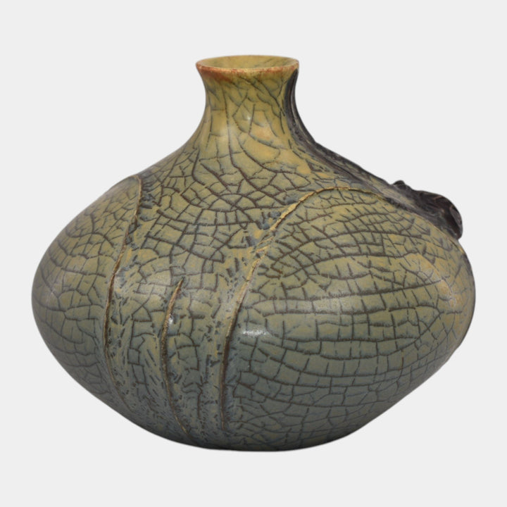 Ephraim Faience 2016 Hand Made Pottery Spiders Tapestry Ceramic Vase - Just Art Pottery