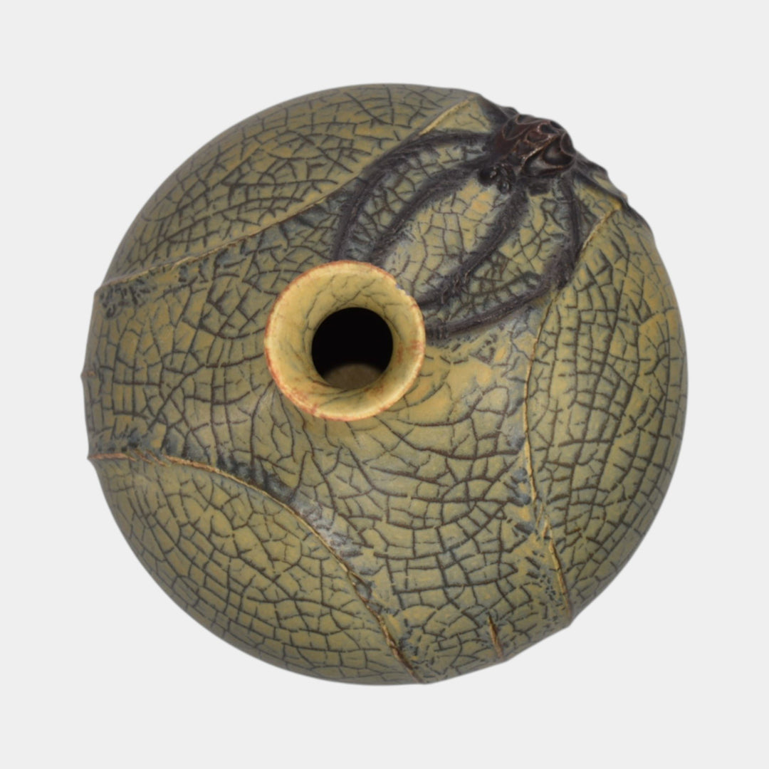 Ephraim Faience 2016 Hand Made Pottery Spiders Tapestry Ceramic Vase - Just Art Pottery