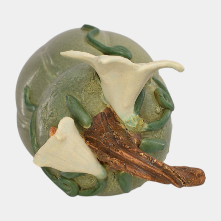 Ephraim Faience 2022 Hand Made Pottery Squash Blossoms Gourd Ceramic Vase - Just Art Pottery