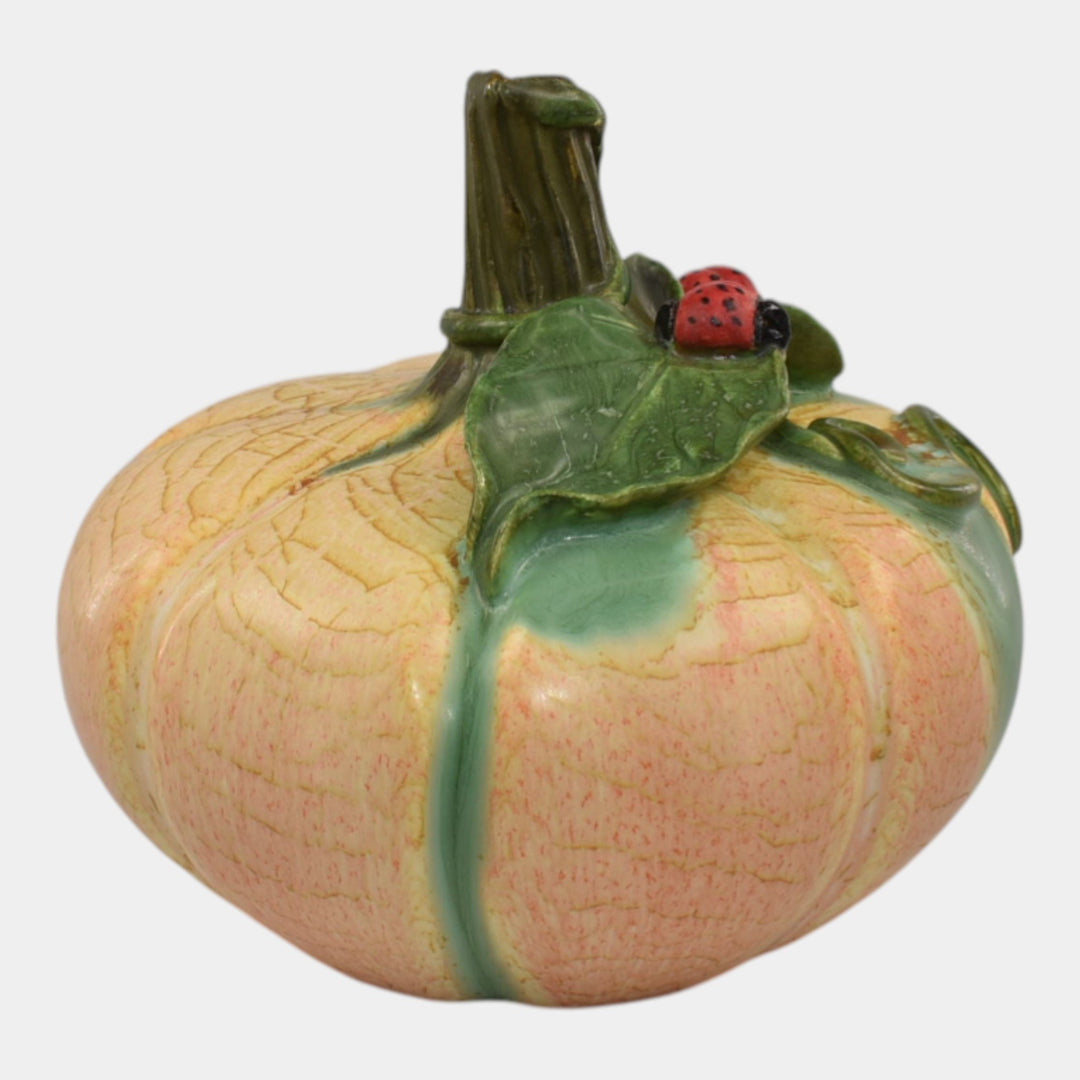 Ephraim Faience 2024 Hand Made Pottery Ladybug Patch Pumpkin