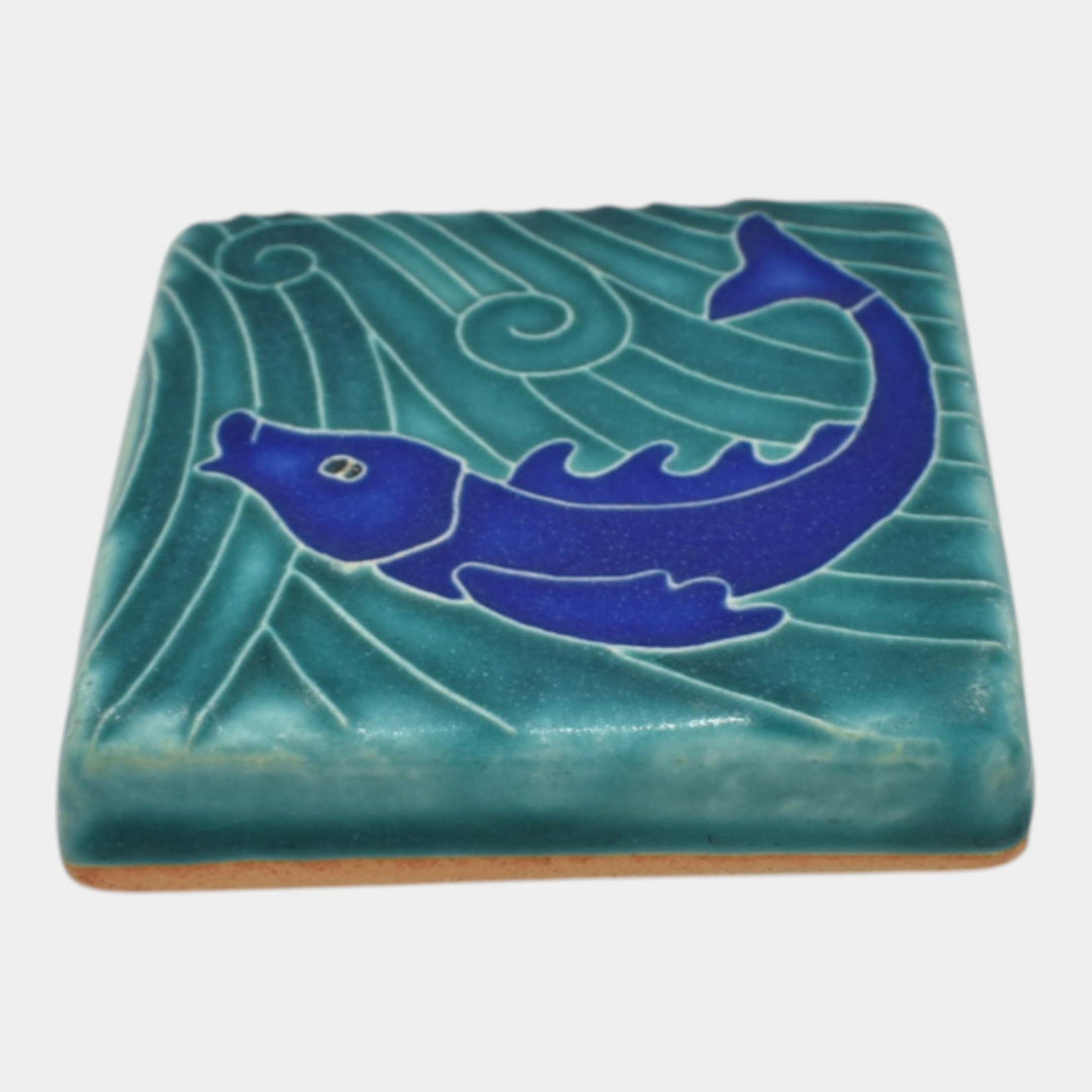 Motawi Tileworks Art Pottery Textured Stylized Fish Tile