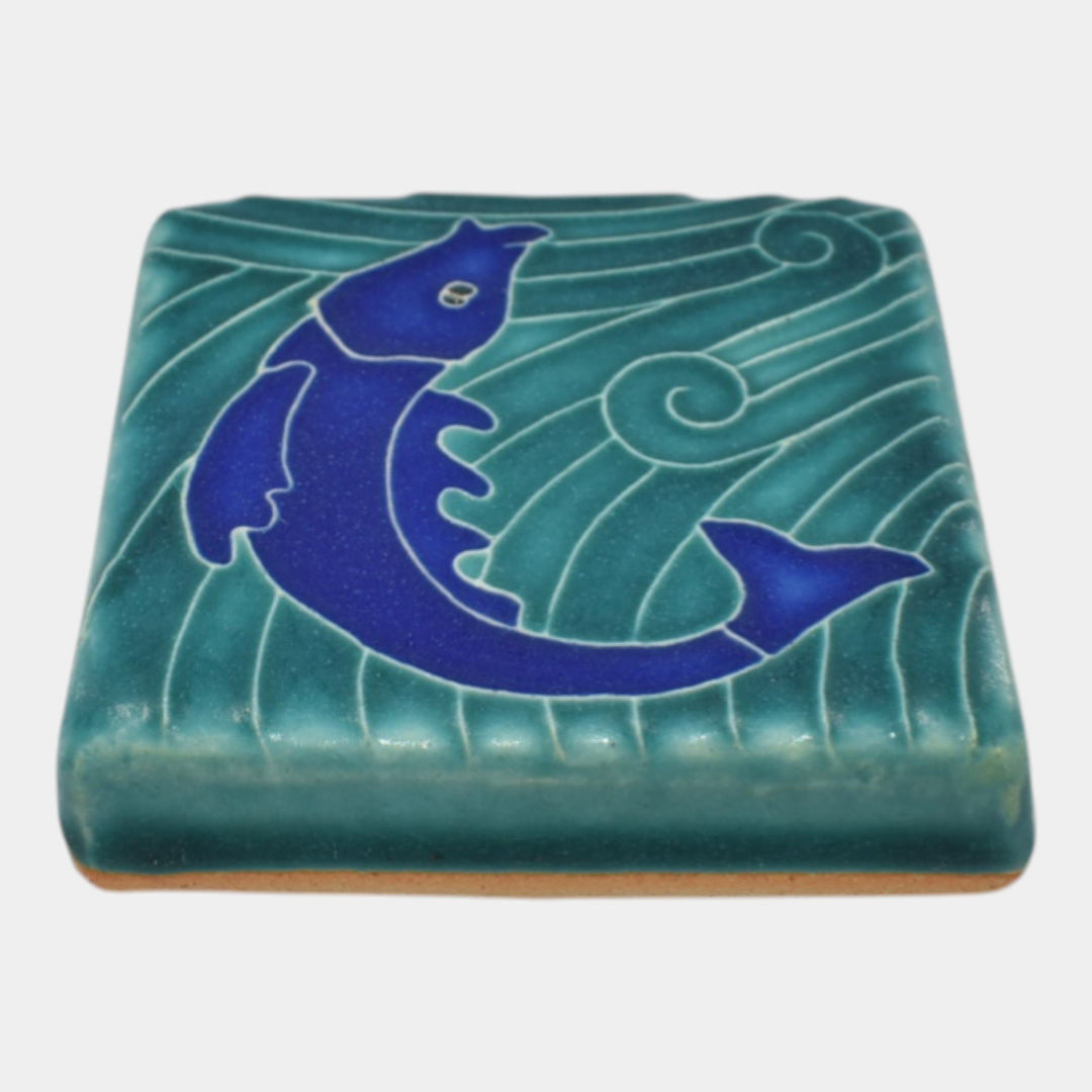 Motawi Tileworks Art Pottery Textured Stylized Fish Tile