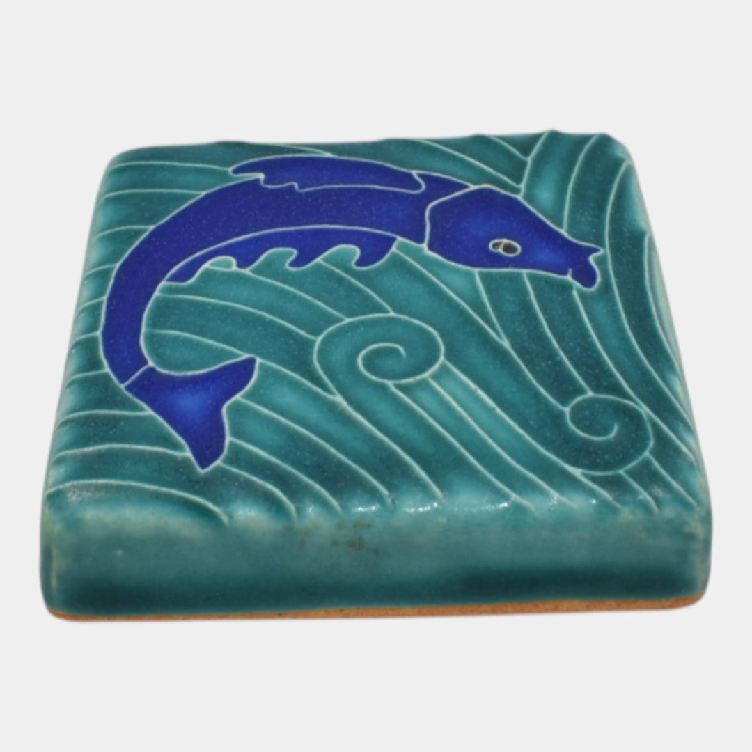 Motawi Tileworks Art Pottery Textured Stylized Fish Tile