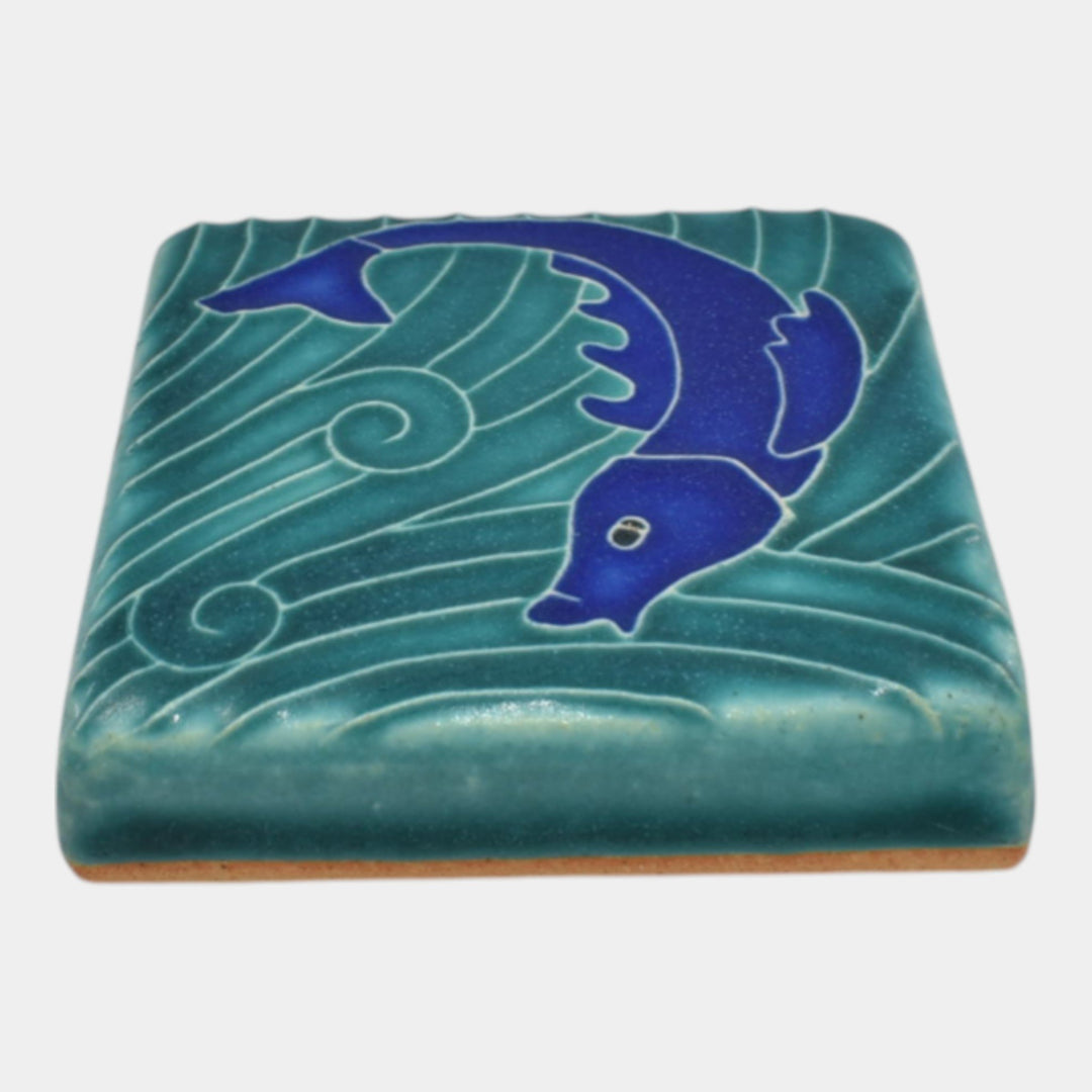 Motawi Tileworks Art Pottery Textured Stylized Fish Tile