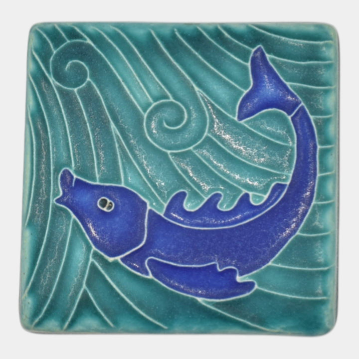 Motawi Tileworks Art Pottery Textured Stylized Fish Tile