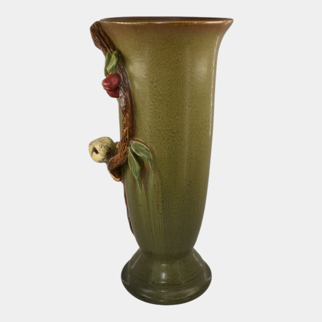 Ephraim Faience 2022 Hand Made Pottery Owl in the Orchard Ceramic Vase - Just Art Pottery