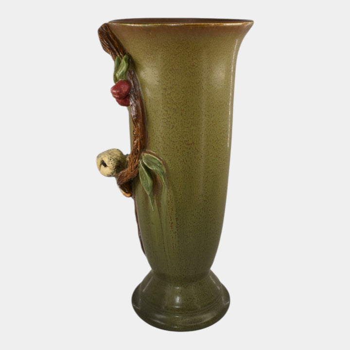 Ephraim Faience 2022 Hand Made Pottery Owl in the Orchard Ceramic Vase - Just Art Pottery