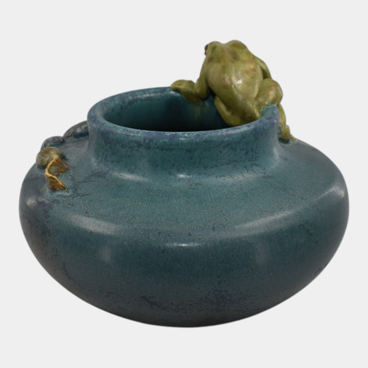 Ephraim Faience 2025 Hand Made Pottery Frog and Polliwogs Bowl Vase - Just Art Pottery