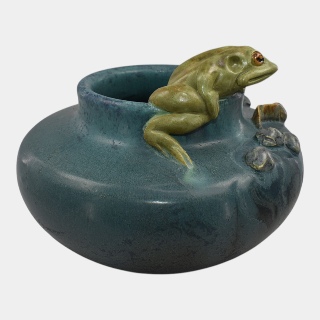 Ephraim Faience 2025 Hand Made Pottery Frog and Polliwogs Bowl Vase - Just Art Pottery