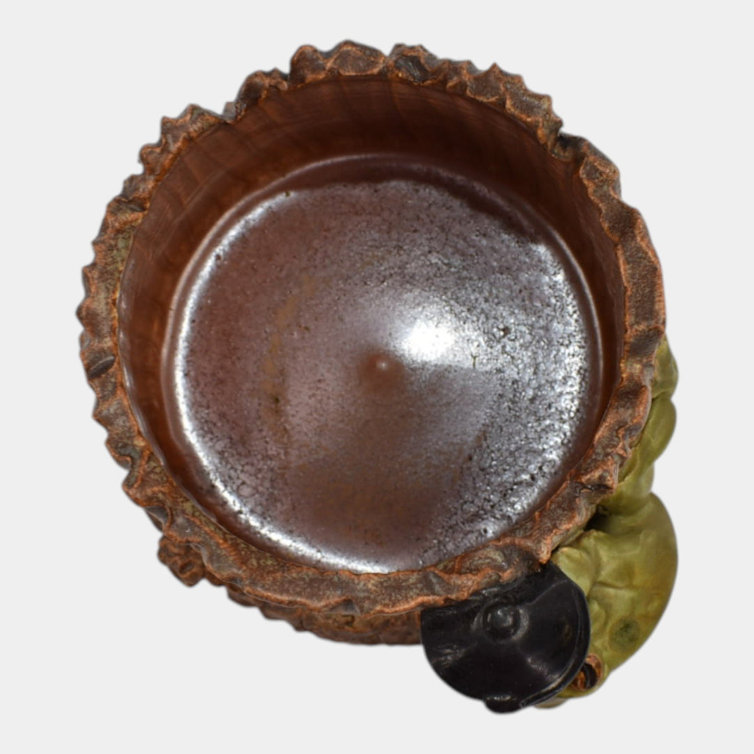 Ephraim Faience 2022 Hand Made Pottery Seeking Shelter Lantern Frog Ceramic Vase - Just Art Pottery