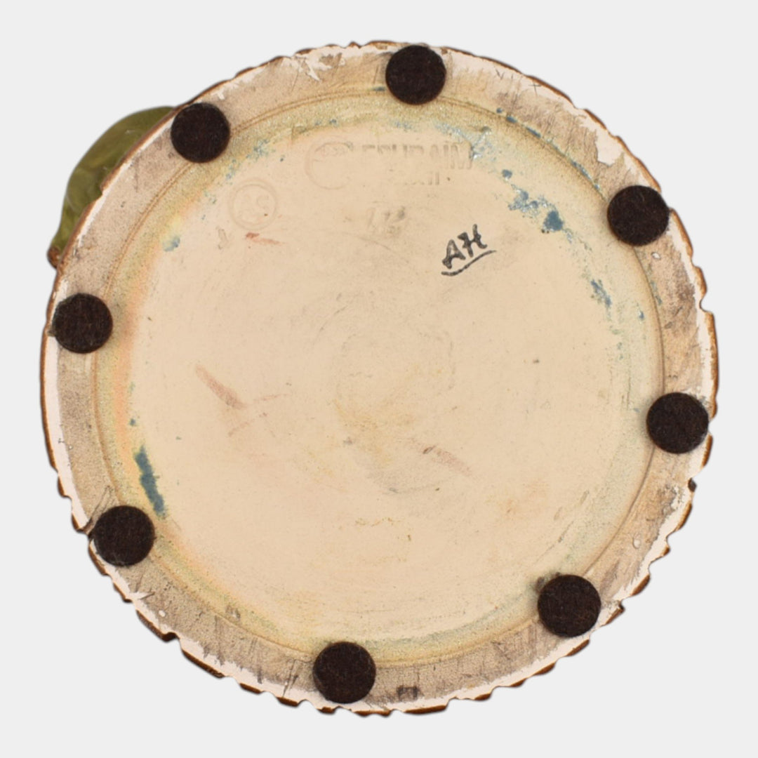 Ephraim Faience 2022 Hand Made Pottery Seeking Shelter Lantern Frog Ceramic Vase - Just Art Pottery