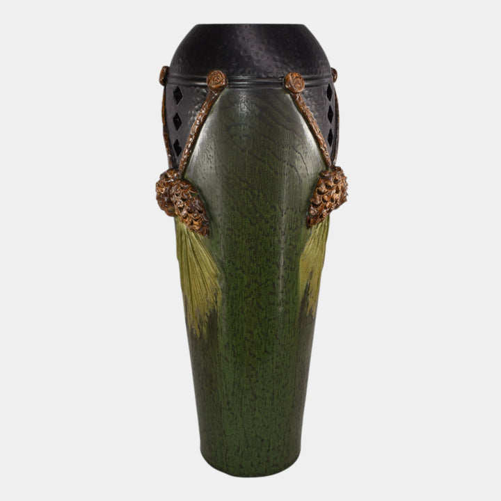 Ephraim Faience 2022 Hand Made Pottery Tannenbaum Tall Vase - Just Art Pottery