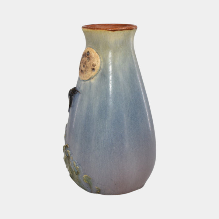 Ephraim Faience 2024 Hand Made Pottery Experimental Bat And Moon Ceramic Vase - Just Art Pottery